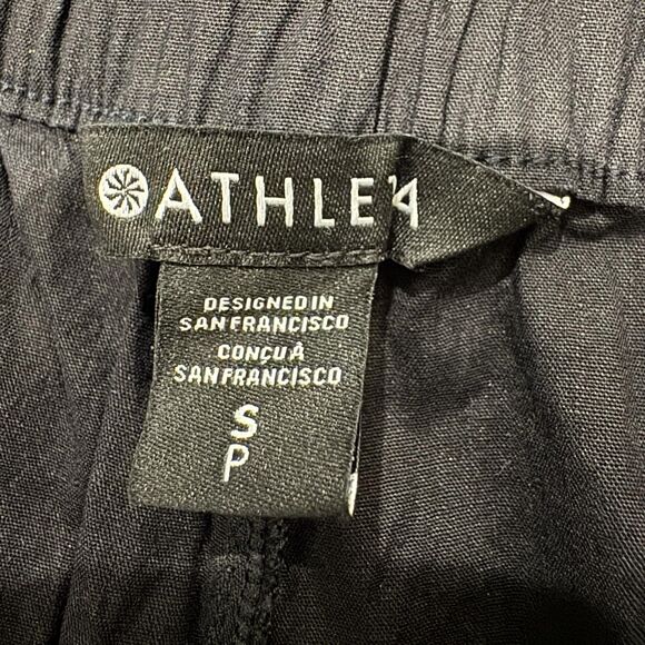 Athleta Paradise Straight Leg Cargo Pants Womens Small Black Linen Blend New - Picture 4 of 11